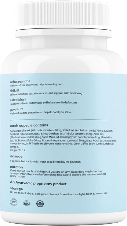 Mars Natural Surgemax Caps : Powered with Shilajit and Safed Musli | Natural Energy Booster | Strength,Stamina,Immunity - Pack of 1| 60 N