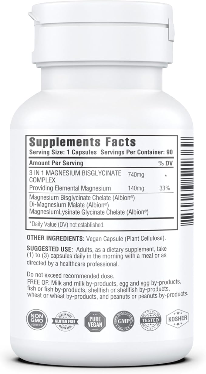 Magnesium 3 in 1 Bisglycinate Complex, from GOODNESS ENCAPSULATED.