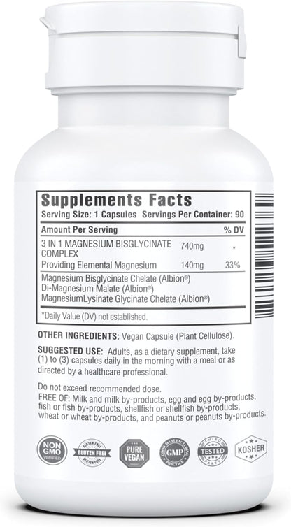 Magnesium 3 in 1 Bisglycinate Complex, from GOODNESS ENCAPSULATED.