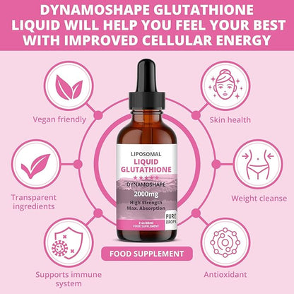 Liposomal Glutathione 2000mg with Vitamin C, Oral Glutathione Liquid, Antioxidant Supplement for Detox, Superior Absorption, Higher Dosage (Pack of 1)