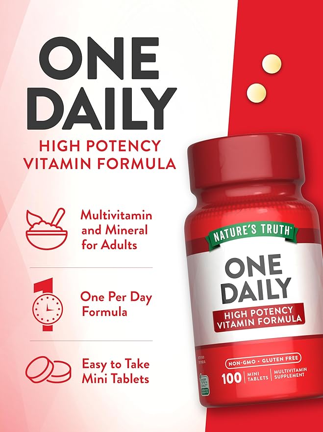 Nature's Truth One Daily Multivitamin | 100 Mini Tablets | for Men and Women | Non-GMO & Gluten Free Supplement