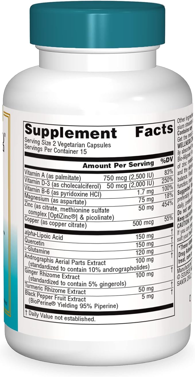 Source Naturals Wellness ZincMunity, Supports Zinc Absorption, Metabolism and Utilization for Immune Health*, 50 mg Zinc - 30 Vegetarian Capsules
