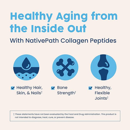 NativePath Collagen Peptides Protein - Hydrolyzed Type 1 & 3 Collagen Powder for Skin, Hair, Nails - 15.9 oz (45 Servings)