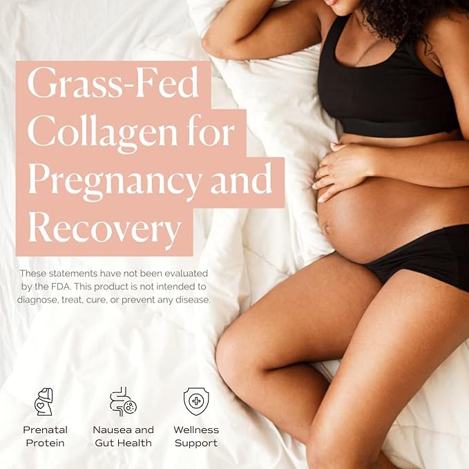 Prenatal Collagen Peptides - Grass-Fed Collagen Protein, with Glycine & Amino Acids for Pregnancy & Postpartum - Help Digestion, Immune Health, Pelvic Floor, & Postpartum Recovery (16 oz.)