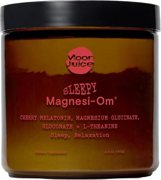 Moon Juice - Sleepy Magnesi-Om, Cherry - Jar (35 Servings) - Sleep Support Aid - Plant Based Melatonin, Magnesium & L-Theanine - 3rd Party Tested - 100% Traceable - Glass Jar - Vegan, Non GMO - 4.2oz
