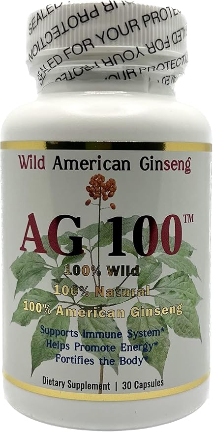 AG 100-100% Pure Wild American Ginseng Capsules