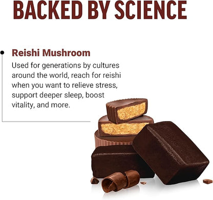 FORCE FACTOR Modern Mushrooms Soft Chews, Reishi Mushroom Supplement to Support Sleep, Stress Relief, & Longevity, Antioxidants Supplement, Delicious Chocolate Peanut Butter Cup Flavor, 30 Soft Chews