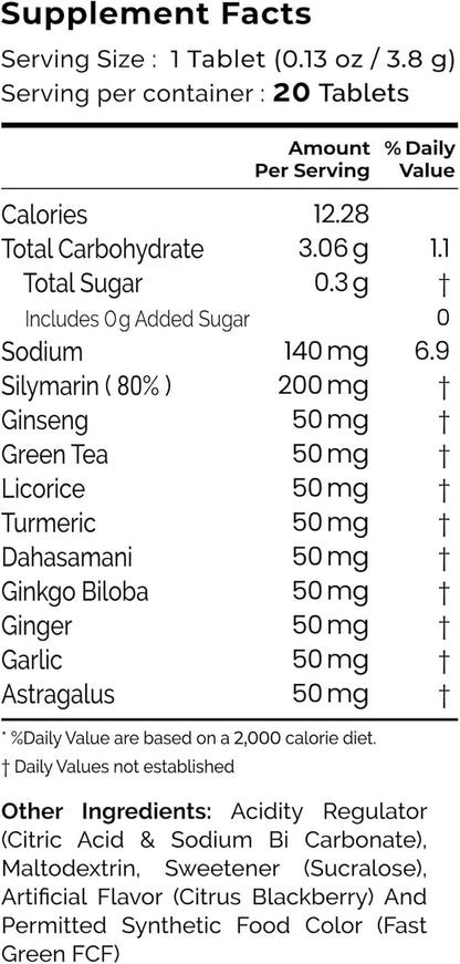 Auric Herbal Liver Support Supplement | Milk Thistle (Silymarin), Turmeric, Garlic, Ginger for Liver Health | Advanced Detox & Cleansing Formula for active Liver | 80 Tablets | Plant Based Gluten-Free