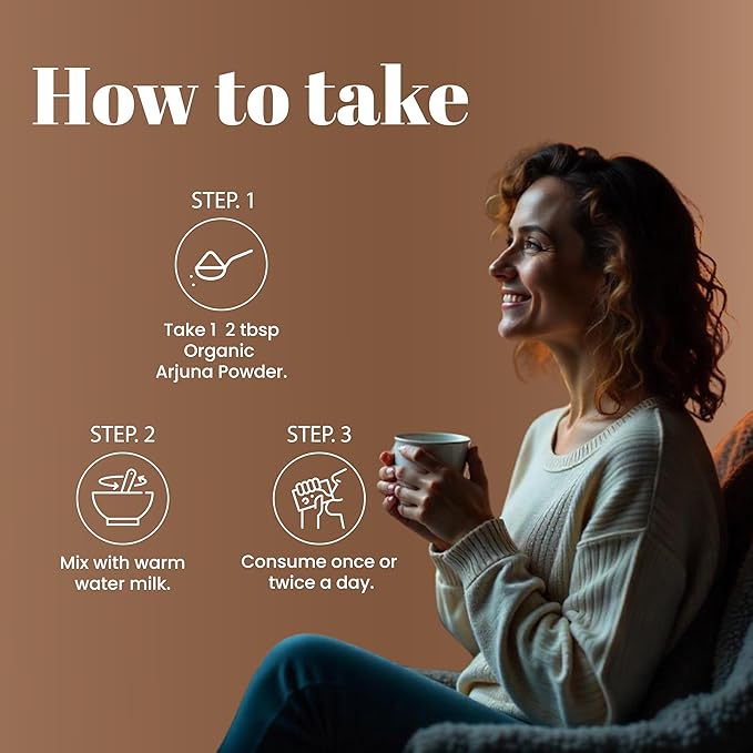 Just Jaivik 100% Organic Arjuna Bark Powder (Terminalia Arjuna) 1/2 LB, 08 oz, 227g USDA Certified Organic- Biodegradable Resealable Zip Lock Pouch Traditional rejuvenative and Tonic for The Heart*