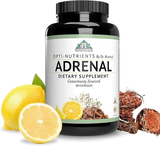 Optimal Health Systems Opti-Adrenal | Adrenal Restore Supplement | Adrenal Powder, Glandulars, Rhodiola Root & 10+ Key Nutrients | 90 Capsules...