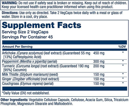 SOLARAY Gallbladder Support Formula | Healthy Gallbladder & Liver Support | 30 Servings | 90 VegCaps