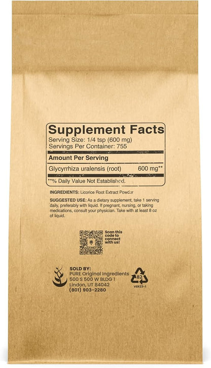 Pure Original Ingredients Licorice Extract (1lb) Non-GMO, Gluten-Free, Mulethi Powder