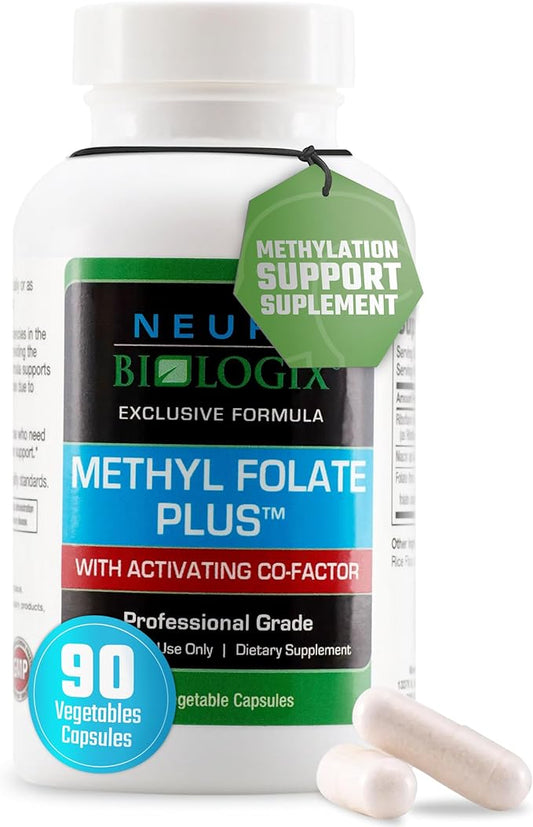 Methyl Folate Plus - Advanced Blend of L-5-Methylfolate, Folinic Acid & B Vitamins for Methylation Support - Methylfolate Supplement for Neurological & Immune Function Support