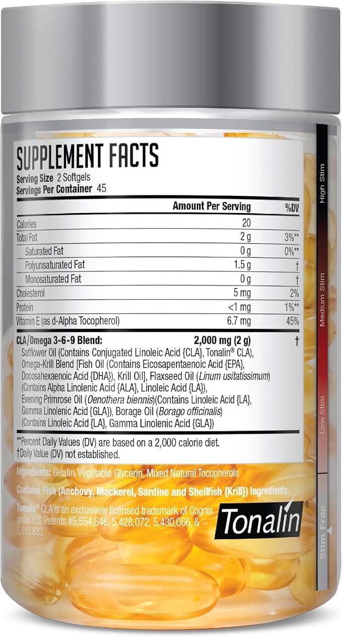 Censor NDS Nutrition Fat Loss and Body Toner with CLA, Fish Oil, Safflower and Omega 3-6-9 Blend - Dietary Supplement for Improved Energy and Health (90 Softgels)