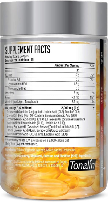 Censor NDS Nutrition Fat Loss and Body Toner with CLA, Fish Oil, Safflower and Omega 3-6-9 Blend - Dietary Supplement for Improved Energy and Health (90 Softgels)