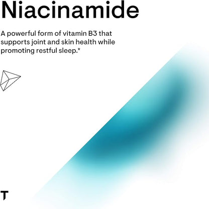 THORNE Niacinamide - 500mg Niacin - Non-Flushing Form of Vitamin B3 - Support Joint Health, Skin Health & Restful Sleep* - Gluten-Free - 180 Capsules