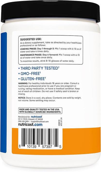 Nutricost Creatine Monohydrate Powder (Mandarin Orange, 500 Gram) - Micronized Creatine Supplement - Vegan, Non-GMO, Gluten Free