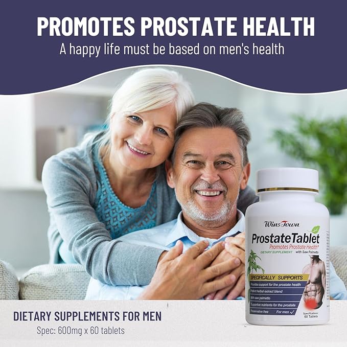 Prostate Pills, 600mg Male Saw Palmetto Prostate Supplements, Support Better Sleep and Urinary Health, 60 Tablets