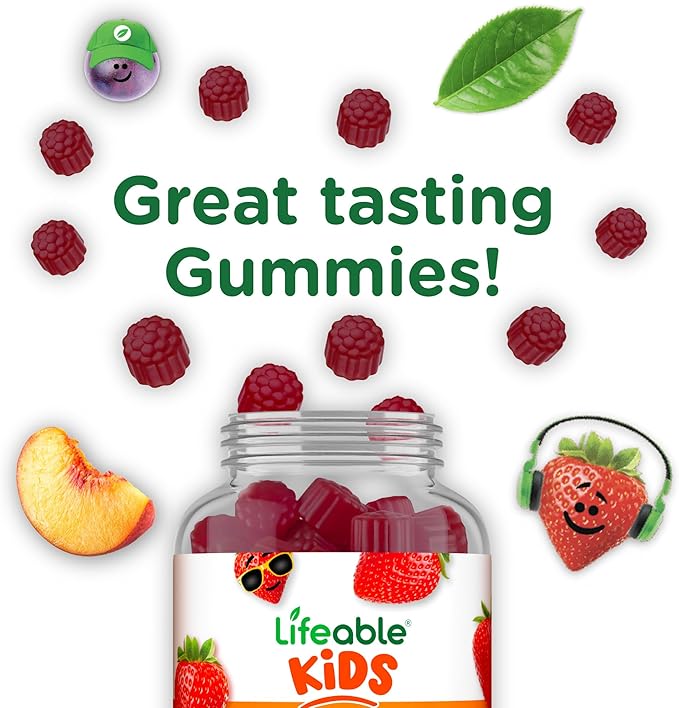 Lifeable Kids Immune Support Gummies | Elderberry Vitamin C and Zinc | Great Tasting Immune Support Supplement Elderberry Gummies for Kids | Kids Elderberry Gummies for Boys, Girls | 90 Gummies