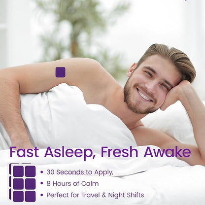 Sleep Patches for Adults Extra Strength: Gentle Overnight Sleep Support Patch - Non‑Habit Forming Sleep Aid with All‑Natural, Lavender & Chamomile Relaxation Aid - Drug-Free, 8-Hour Nighttime Solution