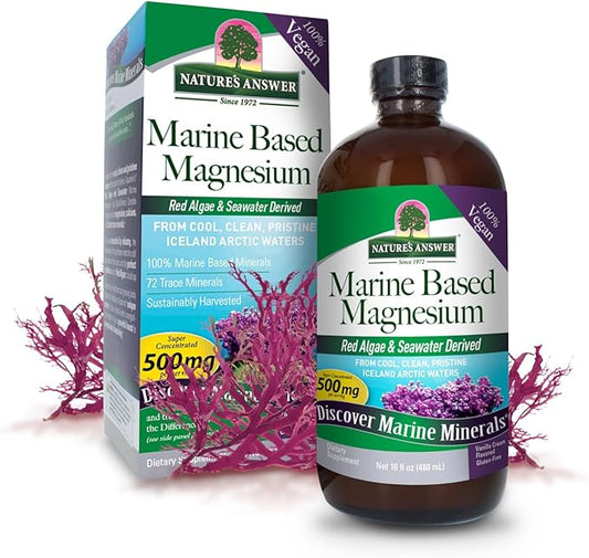 Nature's Answer Marine-Based Liquid Magnesium 16-Ounces | Multi-Mineral Complex | Supplies 72 Trace Minerals | No Artificial Flavors or Preservatives | Single Count