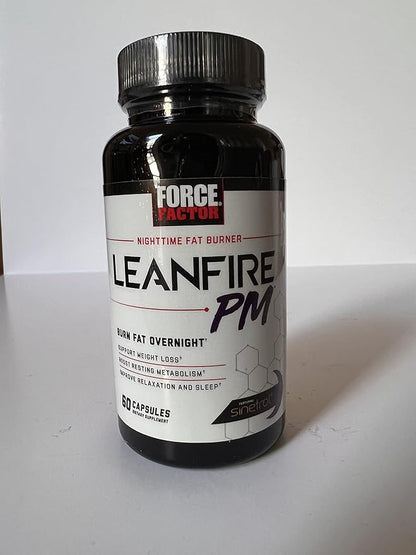 Force Factor LeanFire PM, Weight Loss Pills for Women and Men, Fat Burner and Overnight Weight Loss Pills to Burn Fat, Boost Metabolism, with Melatonin, 60 Count (Pack of 2)