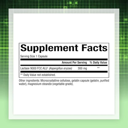 Natural Factors, Lactase Enzyme, Digestive Aid For Lactose and Dairy Intolerance, 60 Capsules