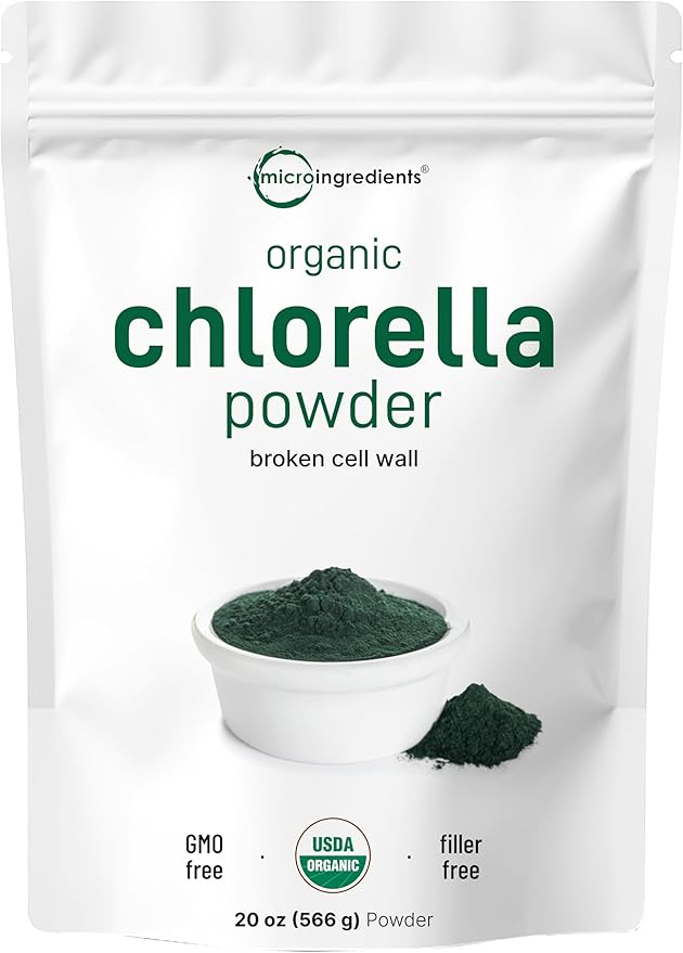 Micro Ingredients Organic Chlorella Powder, 20 Ounces | Broken Cell Wall for Complete Absorption | Raw Superfood Supplement, Rich in Protein & Vitamins | Non-GMO, Vegan, Non-Irradiated