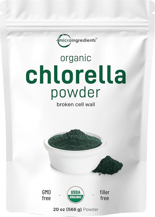 Micro Ingredients Organic Chlorella Powder, 20 Ounces | Broken Cell Wall for Complete Absorption | Raw Superfood Supplement, Rich in Protein & Vitamins | Non-GMO, Vegan, Non-Irradiated