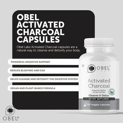 Obel Activated Charcoal Capsules | Digestive Support Supplement