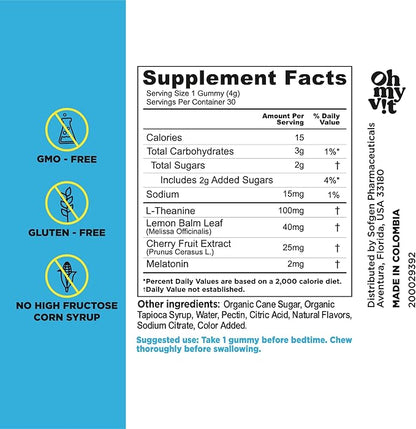 OH MY VIT! for Ellos Men's Multivitamin Gummy and Dulces Dreamz Melatonin Gummy with L-Theanine and Lemon Balm