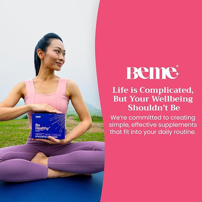 BeMe 3-in-1 Liquid Probiotic for Women & Men, Be Healthy-Drinkable Liquid Probiotics Supplement for Digestive & Gut Health - Prebiotic, Probiotic, & Postbiotic Supplements for Adults (30 Sachets)