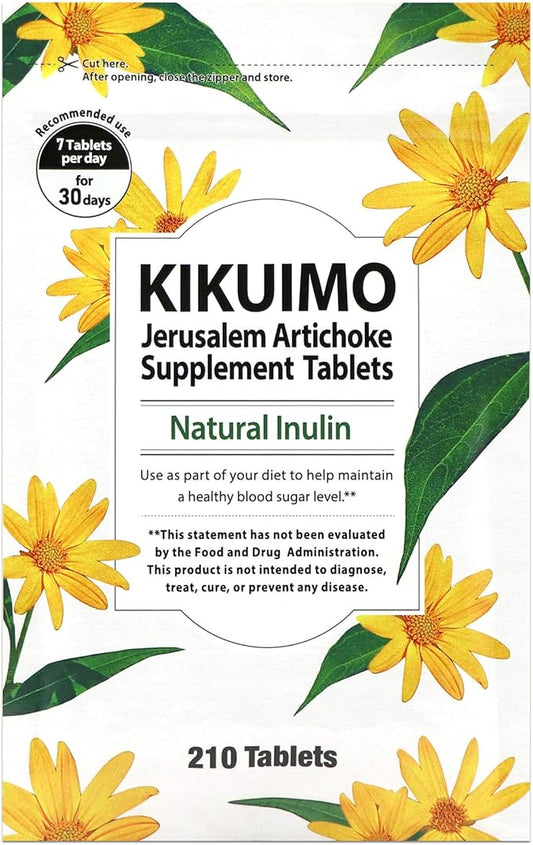 NAFFY KIKUIMO Jerusalem Artichoke Supplement -Inulin, Dietary Fiber, Organic, Made in Japan, 210 Tablets
