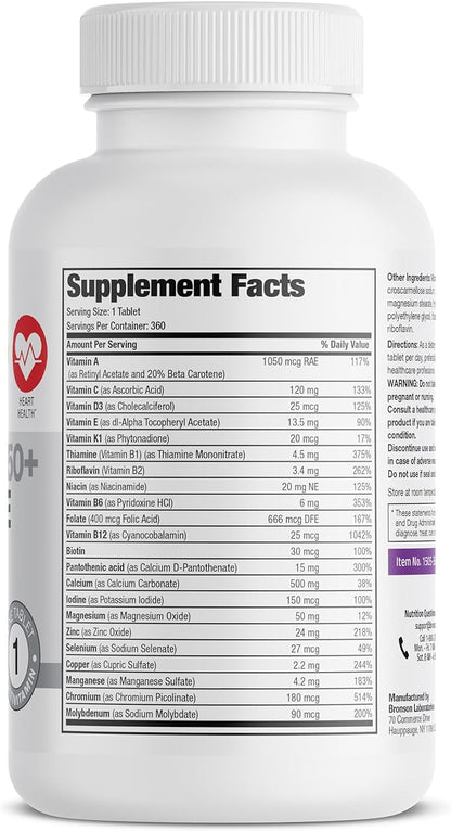 Bronson ONE Daily Women’s 50+ Complete Multivitamin Multimineral, 360 Tablets