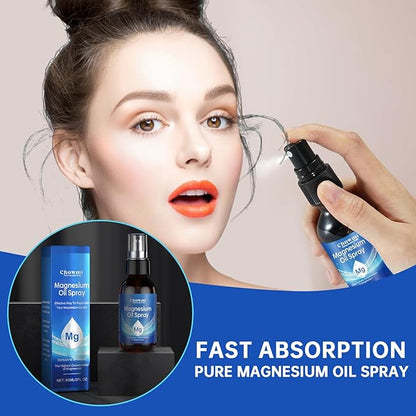 Magnesium Oil Spray, 60ml (2 fl oz) Each, Ultra Pure Topical Magnesium Spray for Body and Feet, Fast Absorbing Magnesium Spray for Muscle Relaxation and Overall Health (2)