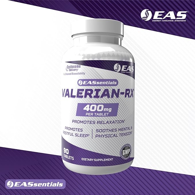 Experimental and Applied Sciences Valerian-RX Valerian Root 400mg | Promotes Relaxation & Restful Sleep | Gluten Free, Non GMO | Better Absorption with Cyclosome Delivery | 90 Tablets