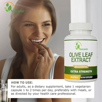Olive Leaf Extract - 4-Month Supply - 50% Oleuropein Highest Concentration