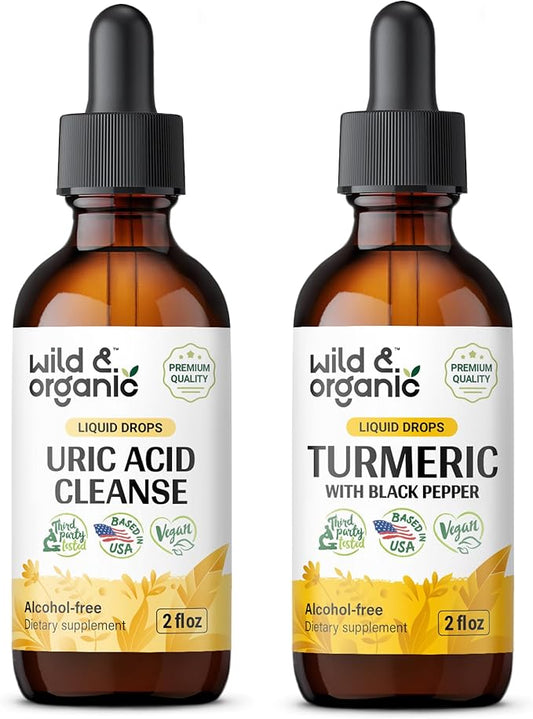 Uric Acid Cleanse Tincture 2 fl oz & Turmeric Tincture 2 fl oz