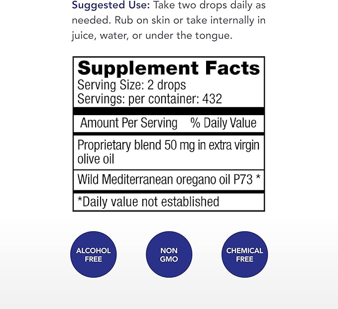 Physician's Strength OregaWild Extra Strength - 30 mL - 100% Wild Oregano Oil - 432 Servings