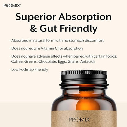 Promix Nutrition Heme Iron Supplement | Gut Friendly | 11mg polypeptide Formula - 90 Count