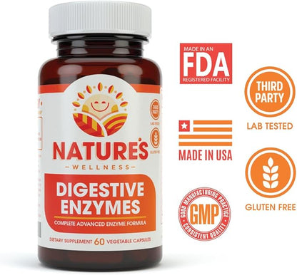 Digestive Enzymes Complete - Advanced Multi Enzyme Supplement for Better Digestion & Absorption. Help Gas Relief, Discomfort, Bloating, IBS, Gluten & Lactose Intolerance