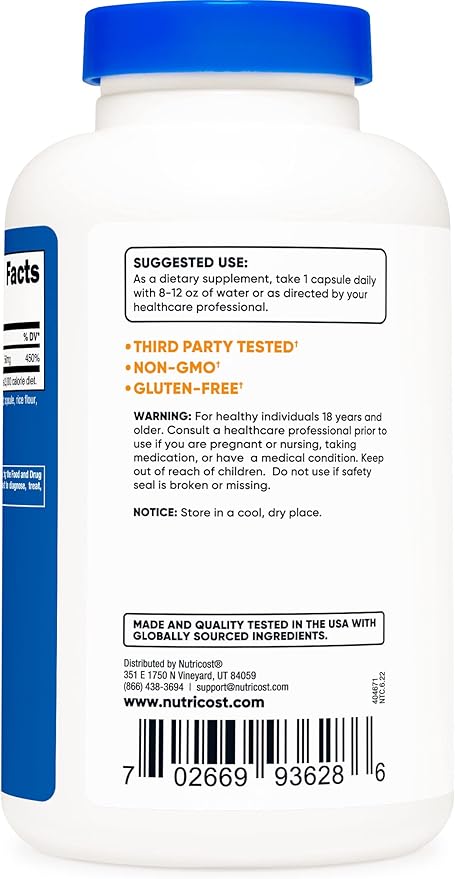 Nutricost Zinc Gluconate 240 Veggie Capsules (50mg) (3 Bottles) - Gluten Free and Non-GMO