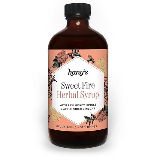 Hany's Harvest Sweet Fire Herbal Syrup – 16 fl oz | All-Natural Wellness Tonic, Apple Cider Vinegar, Raw Honey | Non-GMO, Gluten-Free, Handcrafted