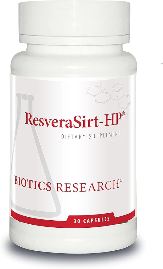 Biotics Research ResveraSirt HP Formulated by Dr. Mark Houston, Trans Resveratrol, Quercetin, Increase Sirtuin Activity, Cardiovascular Support, Heart Power, Vascular Support, 30 Capsules