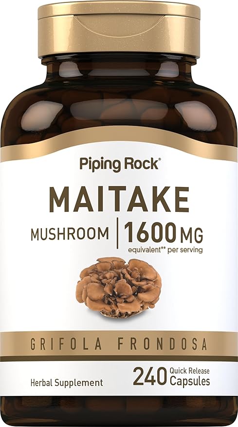 Piping Rock Maitake Mushroom Extract | 1600mg | 240 Capsules | Herbal Supplement | Grifola Frondosa | Non-GMO, Gluten Free