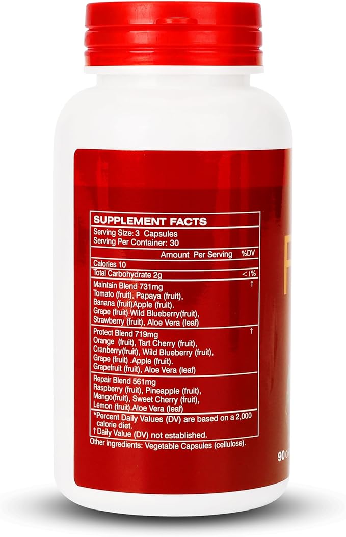Fruit and Veggies Supplement Ingredients Natural – 2 Bottles 180 Total Vegetarian Capsules | Balance of Natural 16+18 Whole Fruits & Veggies Blend | Fresh Superfood Formula with Vitamins and Minerals