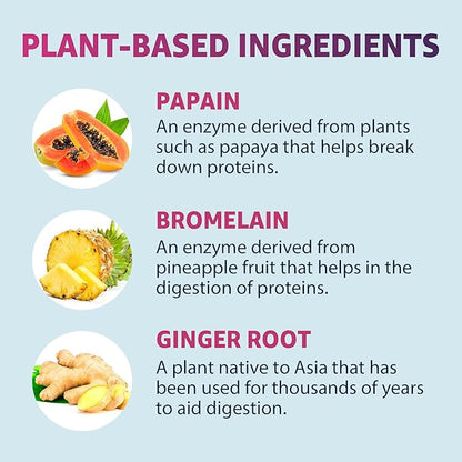 Digestive Enzymes for Women & Men Gummies w/ Probiotics, Papaya, Bromelain, Ginger - Bloating Relief & Gut Health Chewable Supplement Digest Proteins Dairy Carbs Veggies Fats, Sugar Free Vegan, 120Cts