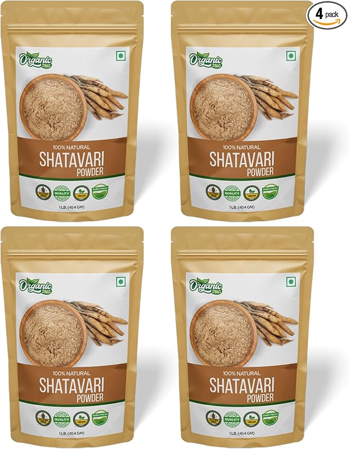 Embrace Your Vitality: Nourish Your Feminine Essence with Shatavari Powder Organic Blend - 16 Ounces (Pack of 4) - A Pure and Natural Ayurvedic for Holistic Women's Health Support