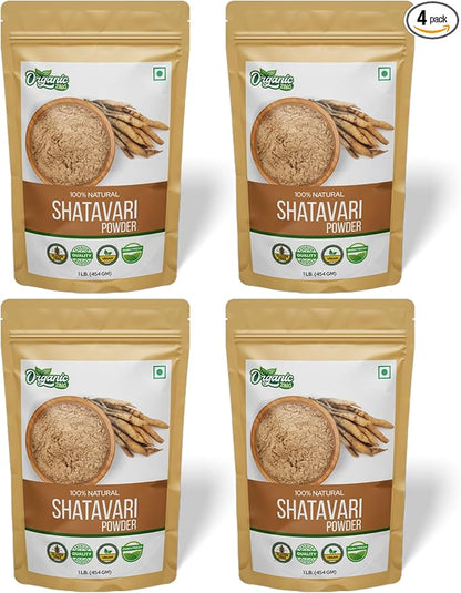 Embrace Your Vitality: Nourish Your Feminine Essence with Shatavari Powder Organic Blend - 16 Ounces (Pack of 4) - A Pure and Natural Ayurvedic for Holistic Women's Health Support