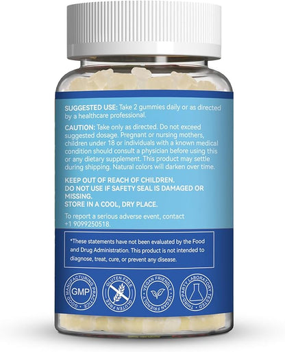 2 Pack L-Lysine 1000mg Gummies, Chewable Lysine Supplement for Adults, Immune Support, Collagen Formation Support, Non-GMO, Vegan, Gluten Free - 120 Counts
